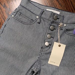 NWT blue/white pinstripe high waisted joie jeans!